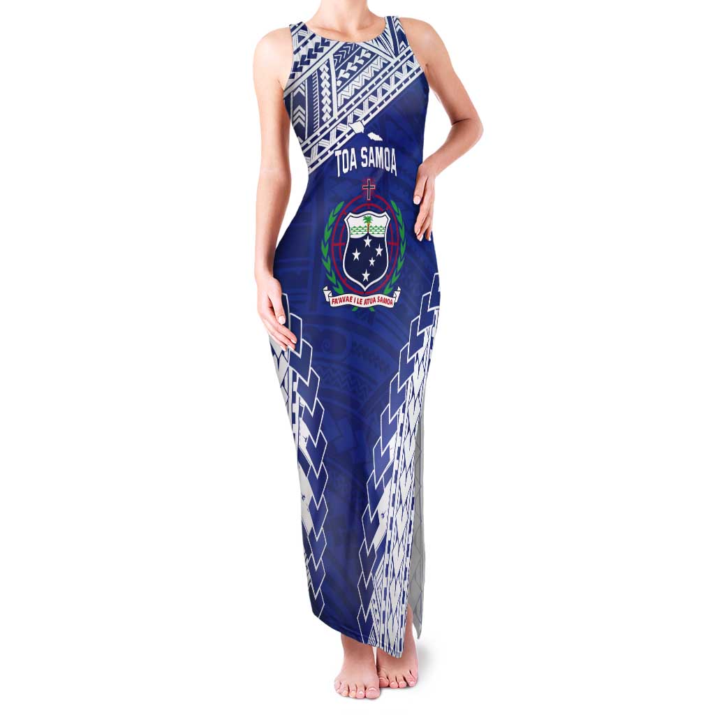Toa Samoa Rugby Custom Tank Maxi Dress Go Champions Pacific Samoan Pattern - Polynesian Pride