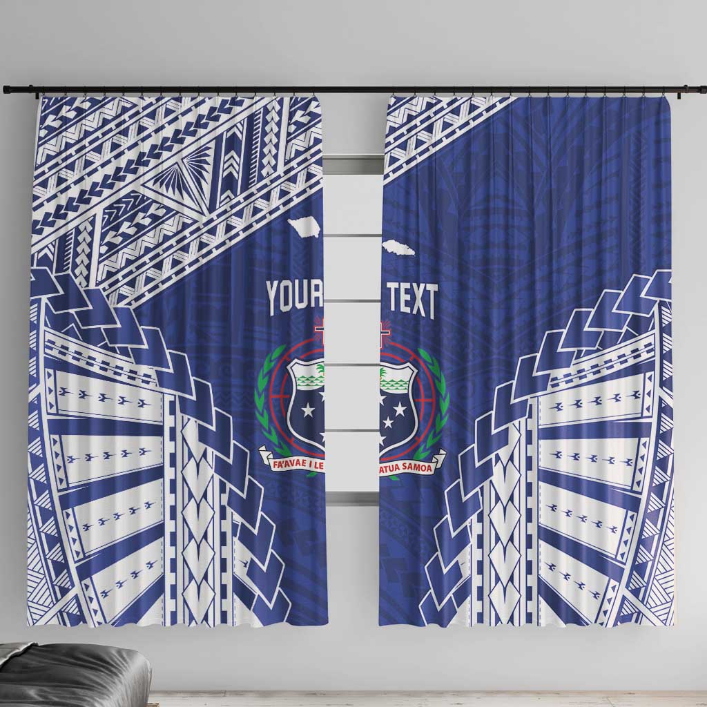 Toa Samoa Rugby Custom Window Curtain Go Champions Pacific Samoan Pattern - Polynesian Pride
