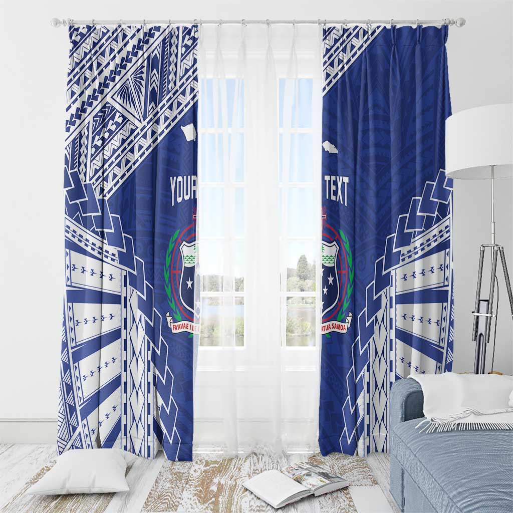 Toa Samoa Rugby Custom Window Curtain Go Champions Pacific Samoan Pattern - Polynesian Pride