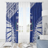 Toa Samoa Rugby Custom Window Curtain Go Champions Pacific Samoan Pattern - Polynesian Pride