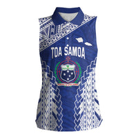 Toa Samoa Rugby Custom Women Sleeveless Polo Shirt Go Champions Pacific Samoan Pattern - Polynesian Pride