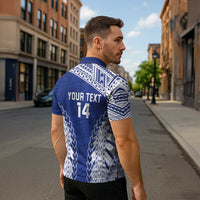 Toa Samoa Rugby Custom Zipper Polo Shirt Go Champions Pacific Samoan Pattern - Polynesian Pride