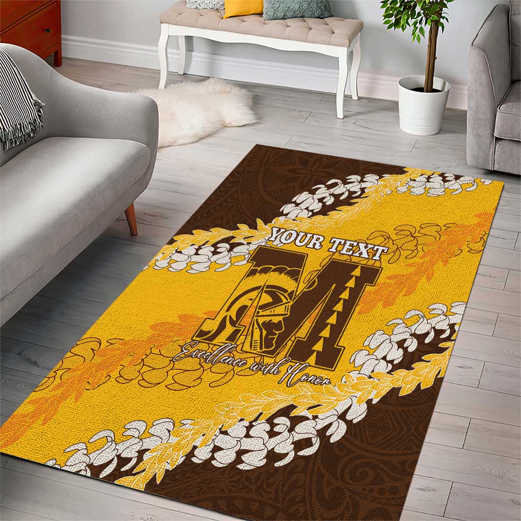 Personalized Mililani Hawaii High School Area Rug Puakenikeni Lei Hawaiian Pattern - Polynesian Pride