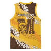 Personalized Mililani Hawaii High School Basketball Jersey Puakenikeni Lei Hawaiian Pattern - Polynesian Pride
