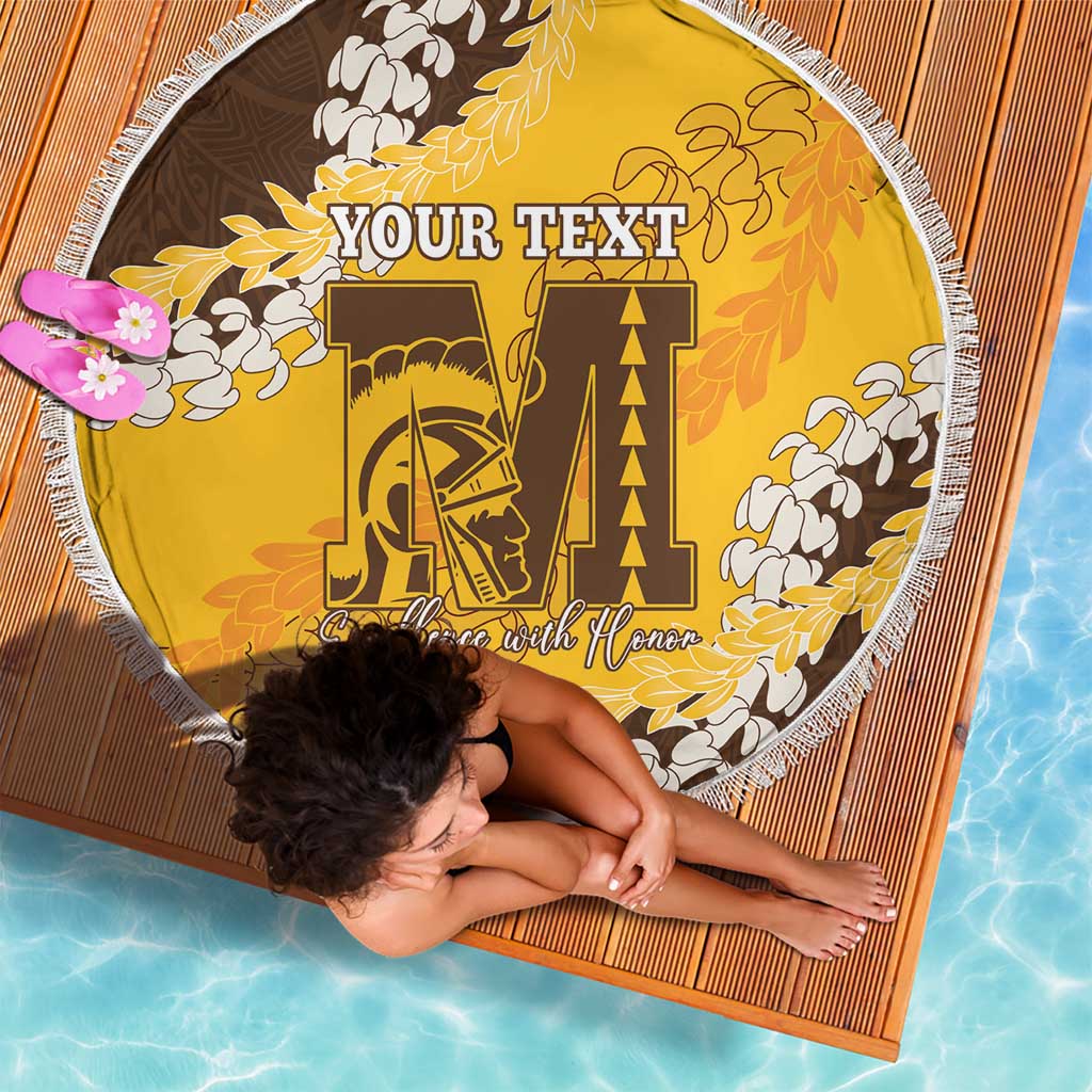 Personalized Mililani Hawaii High School Beach Blanket Puakenikeni Lei Hawaiian Pattern - Polynesian Pride