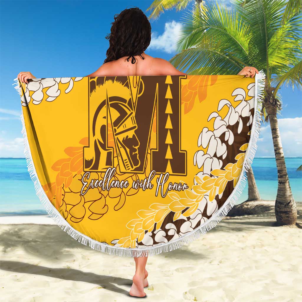 Personalized Mililani Hawaii High School Beach Blanket Puakenikeni Lei Hawaiian Pattern - Polynesian Pride