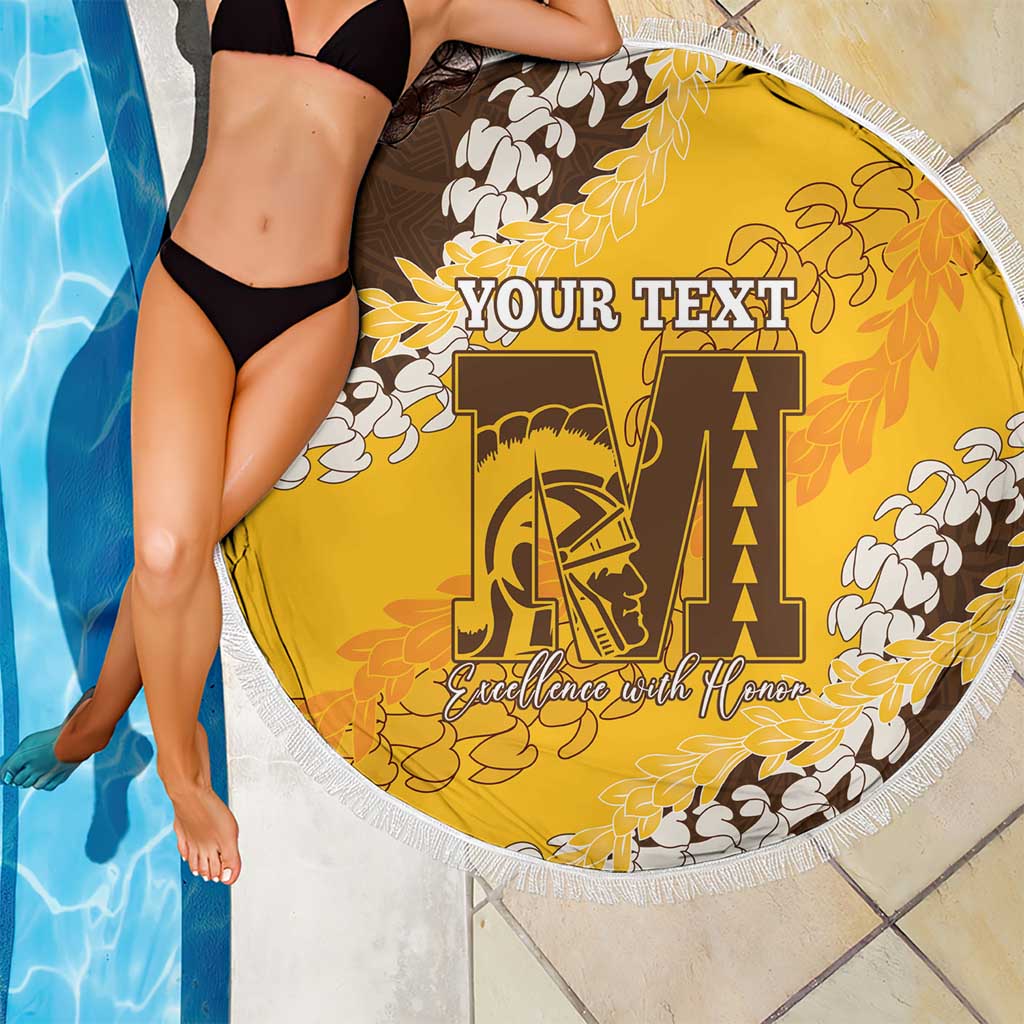 Personalized Mililani Hawaii High School Beach Blanket Puakenikeni Lei Hawaiian Pattern - Polynesian Pride