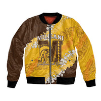 Personalized Mililani Hawaii High School Bomber Jacket Puakenikeni Lei Hawaiian Pattern - Polynesian Pride