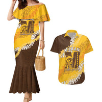 Personalized Mililani Hawaii High School Couples Matching Mermaid Dress and Hawaiian Shirt Puakenikeni Lei Hawaiian Pattern - Polynesian Pride