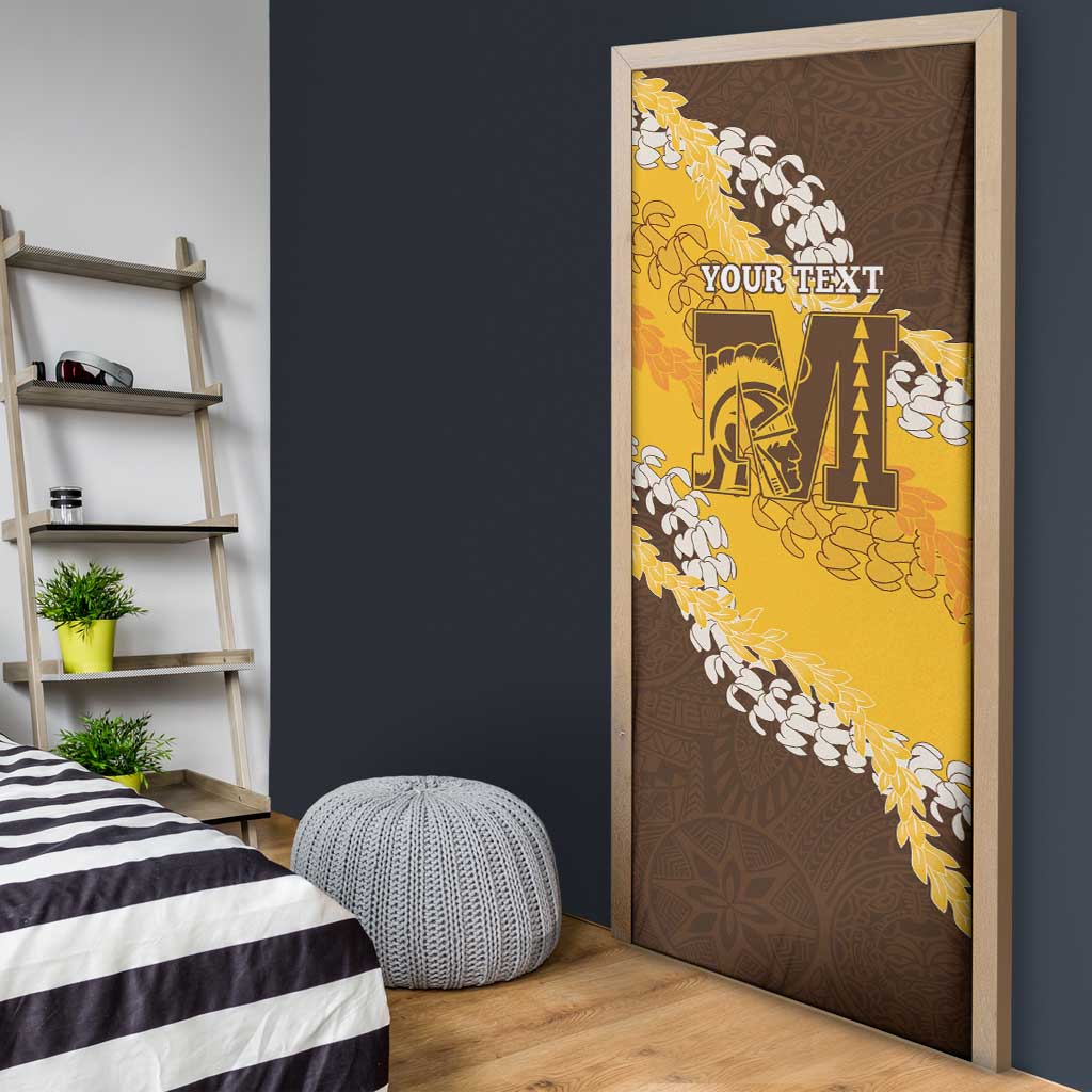 Personalized Mililani Hawaii High School Door Cover Puakenikeni Lei Hawaiian Pattern - Polynesian Pride