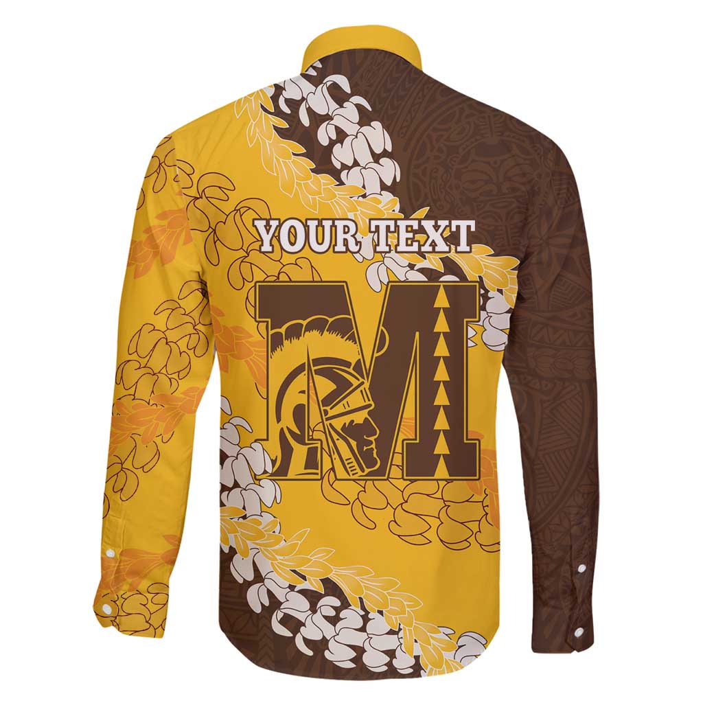 Personalized Mililani Hawaii High School Family Matching Long Sleeve Bodycon Dress and Hawaiian Shirt Puakenikeni Lei Hawaiian Pattern - Polynesian Pride