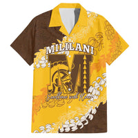Personalized Mililani Hawaii High School Family Matching Off The Shoulder Long Sleeve Dress and Hawaiian Shirt Puakenikeni Lei Hawaiian Pattern - Polynesian Pride