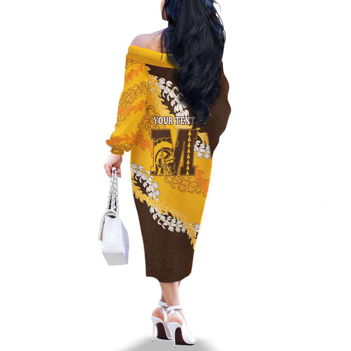 Personalized Mililani Hawaii High School Family Matching Off The Shoulder Long Sleeve Dress and Hawaiian Shirt Puakenikeni Lei Hawaiian Pattern - Polynesian Pride