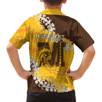 Personalized Mililani Hawaii High School Family Matching Off Shoulder Short Dress and Hawaiian Shirt Puakenikeni Lei Hawaiian Pattern - Polynesian Pride