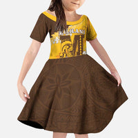 Personalized Mililani Hawaii High School Family Matching Puletasi and Hawaiian Shirt Puakenikeni Lei Hawaiian Pattern LT14 Daughter's Dress Yellow - Polynesian Pride