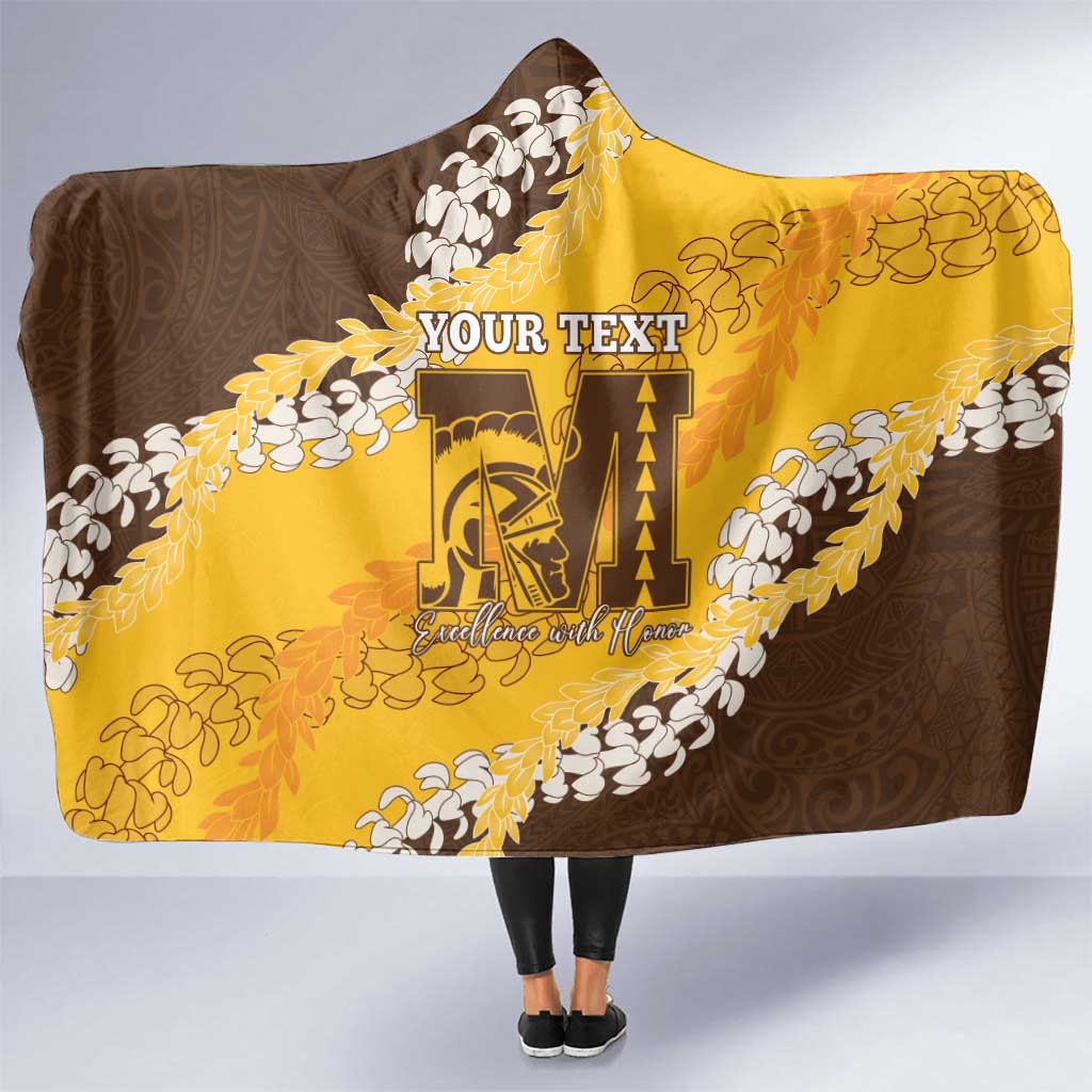 Personalized Mililani Hawaii High School Hooded Blanket Puakenikeni Lei Hawaiian Pattern - Polynesian Pride