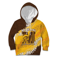 Personalized Mililani Hawaii High School Kid Hoodie Puakenikeni Lei Hawaiian Pattern - Polynesian Pride