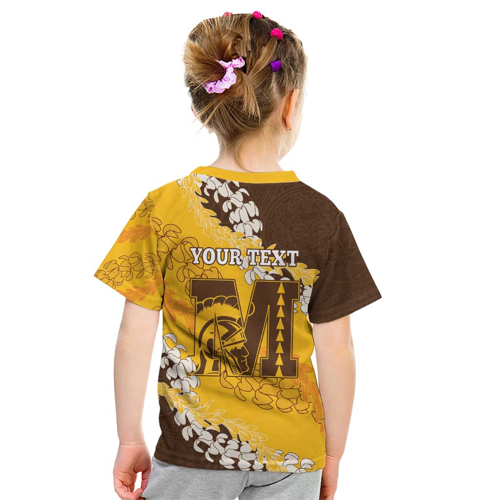 Personalized Mililani Hawaii High School Kid T Shirt Puakenikeni Lei Hawaiian Pattern - Polynesian Pride