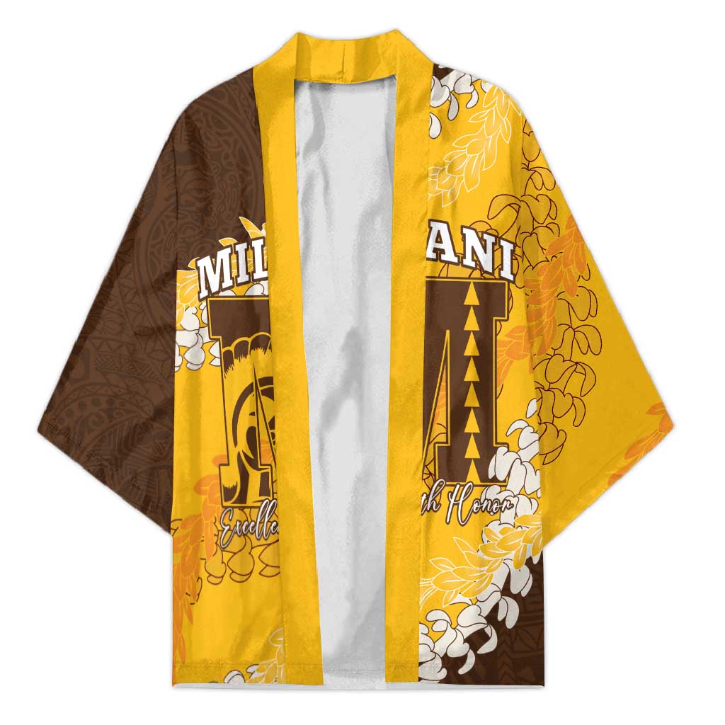 Personalized Mililani Hawaii High School Kimono Puakenikeni Lei Hawaiian Pattern - Polynesian Pride