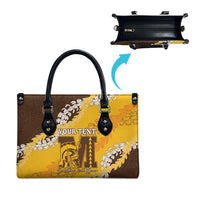 Personalized Mililani Hawaii High School Leather Bag Puakenikeni Lei Hawaiian Pattern - Polynesian Pride