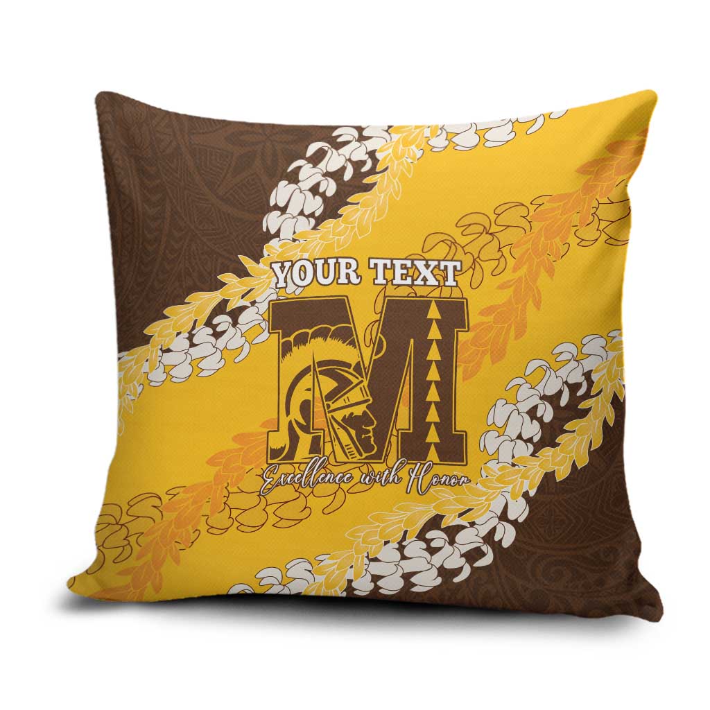 Personalized Mililani Hawaii High School Pillow Cover Puakenikeni Lei Hawaiian Pattern - Polynesian Pride
