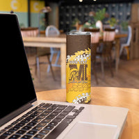 Personalized Mililani Hawaii High School Skinny Tumbler Puakenikeni Lei Hawaiian Pattern - Polynesian Pride