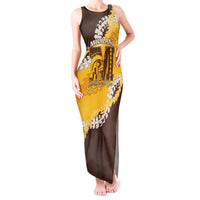 Personalized Mililani Hawaii High School Tank Maxi Dress Puakenikeni Lei Hawaiian Pattern - Polynesian Pride