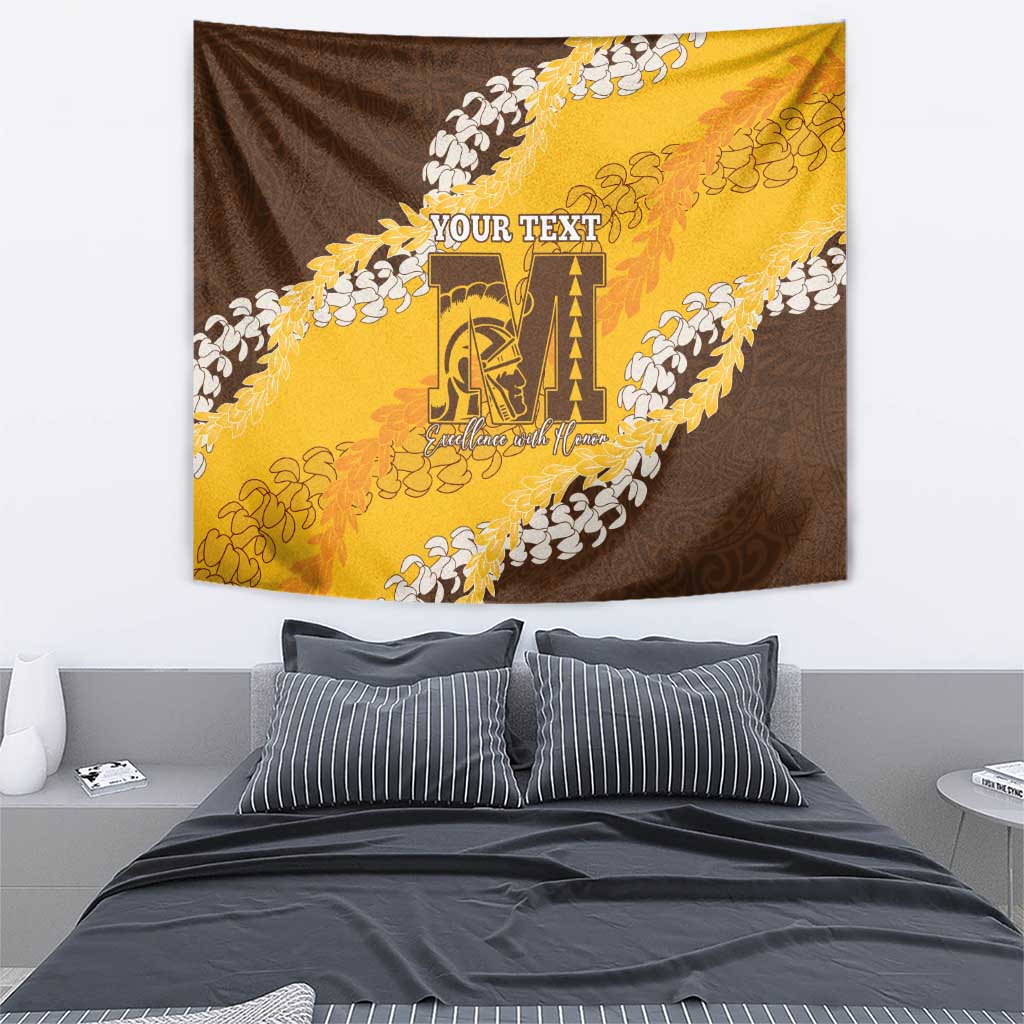 Personalized Mililani Hawaii High School Tapestry Puakenikeni Lei Hawaiian Pattern - Polynesian Pride