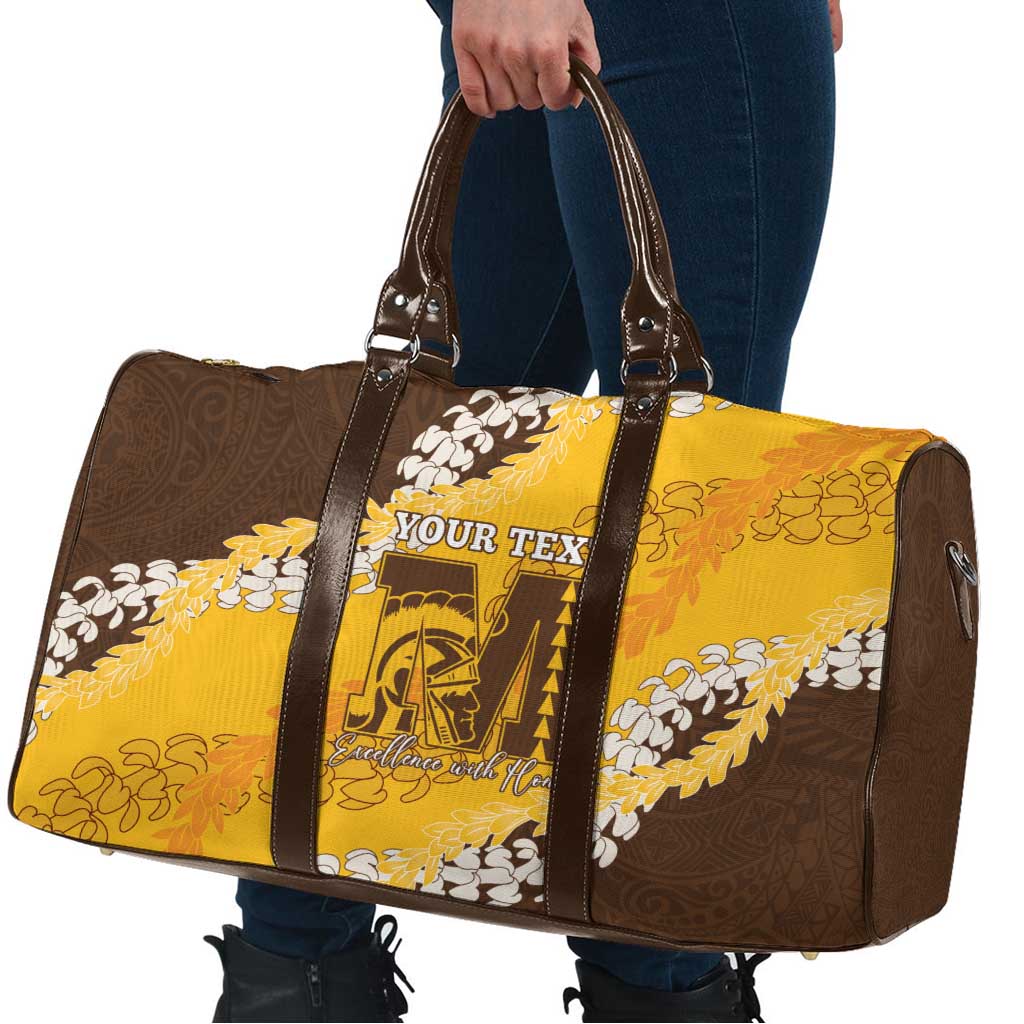 Personalized Mililani Hawaii High School Travel Bag Puakenikeni Lei Hawaiian Pattern - Polynesian Pride