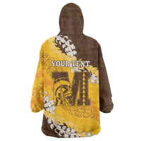Personalized Mililani Hawaii High School Wearable Blanket Hoodie Puakenikeni Lei Hawaiian Pattern - Polynesian Pride