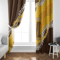 Personalized Mililani Hawaii High School Window Curtain Puakenikeni Lei Hawaiian Pattern - Polynesian Pride