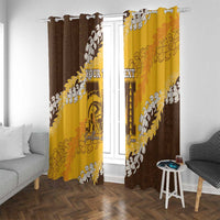 Personalized Mililani Hawaii High School Window Curtain Puakenikeni Lei Hawaiian Pattern - Polynesian Pride