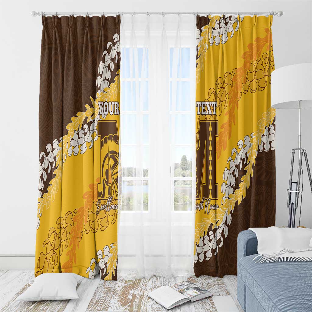 Personalized Mililani Hawaii High School Window Curtain Puakenikeni Lei Hawaiian Pattern - Polynesian Pride