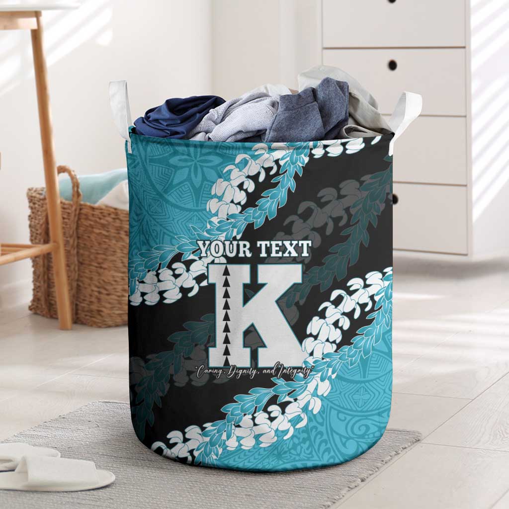 Personalized Kapolei Hawaii High School Laundry Basket Puakenikeni Lei Hawaiian Pattern - Polynesian Pride