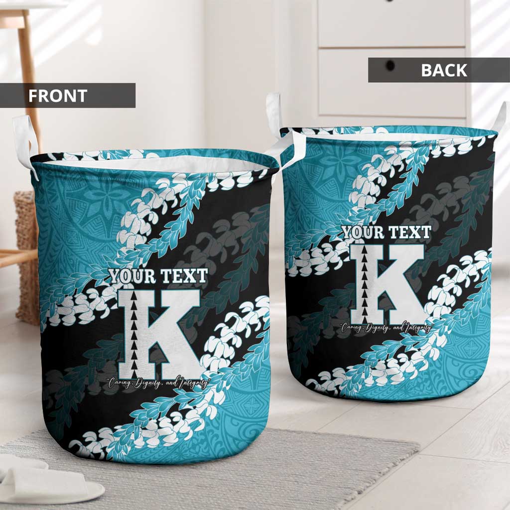 Personalized Kapolei Hawaii High School Laundry Basket Puakenikeni Lei Hawaiian Pattern - Polynesian Pride