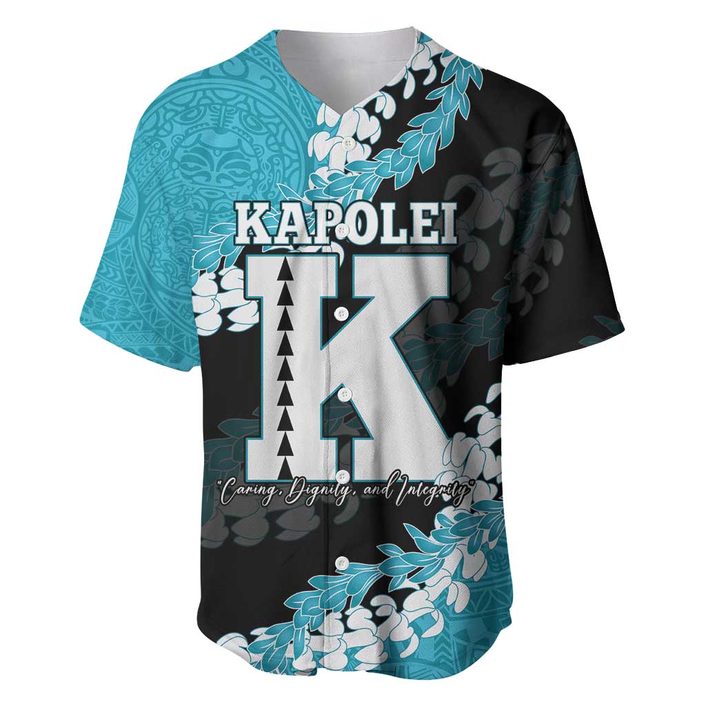 Personalized Kapolei Hawaii High School Baseball Jersey Puakenikeni Lei Hawaiian Pattern - Polynesian Pride