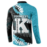 Personalized Kapolei Hawaii High School Button Sweatshirt Puakenikeni Lei Hawaiian Pattern - Polynesian Pride