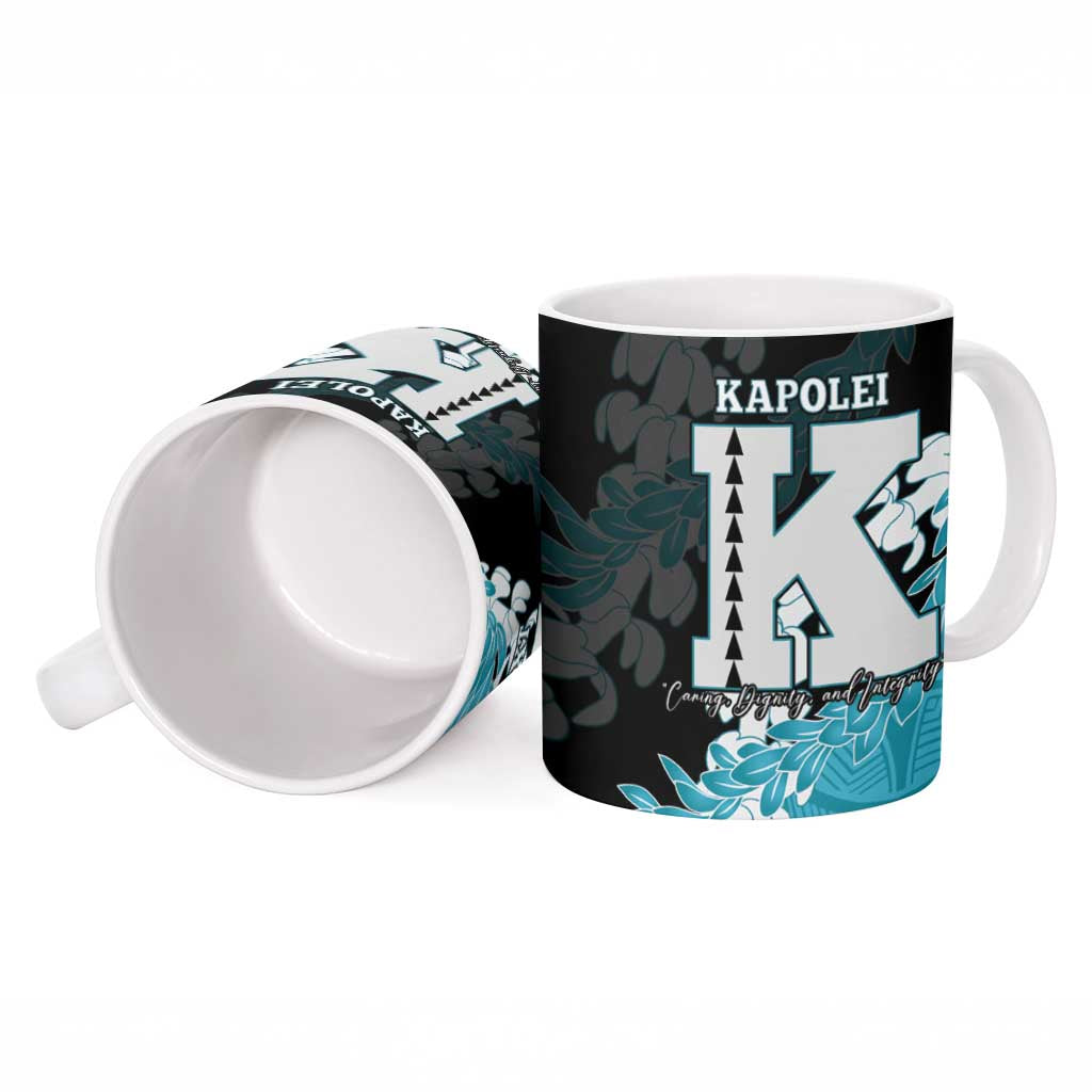 Personalized Kapolei Hawaii High School Ceramic Mug Puakenikeni Lei Hawaiian Pattern - Polynesian Pride