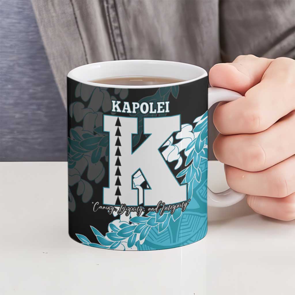 Personalized Kapolei Hawaii High School Ceramic Mug Puakenikeni Lei Hawaiian Pattern - Polynesian Pride