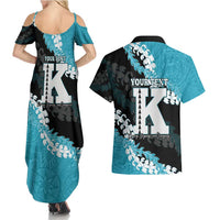 Personalized Kapolei Hawaii High School Couples Matching Summer Maxi Dress and Hawaiian Shirt Puakenikeni Lei Hawaiian Pattern - Polynesian Pride