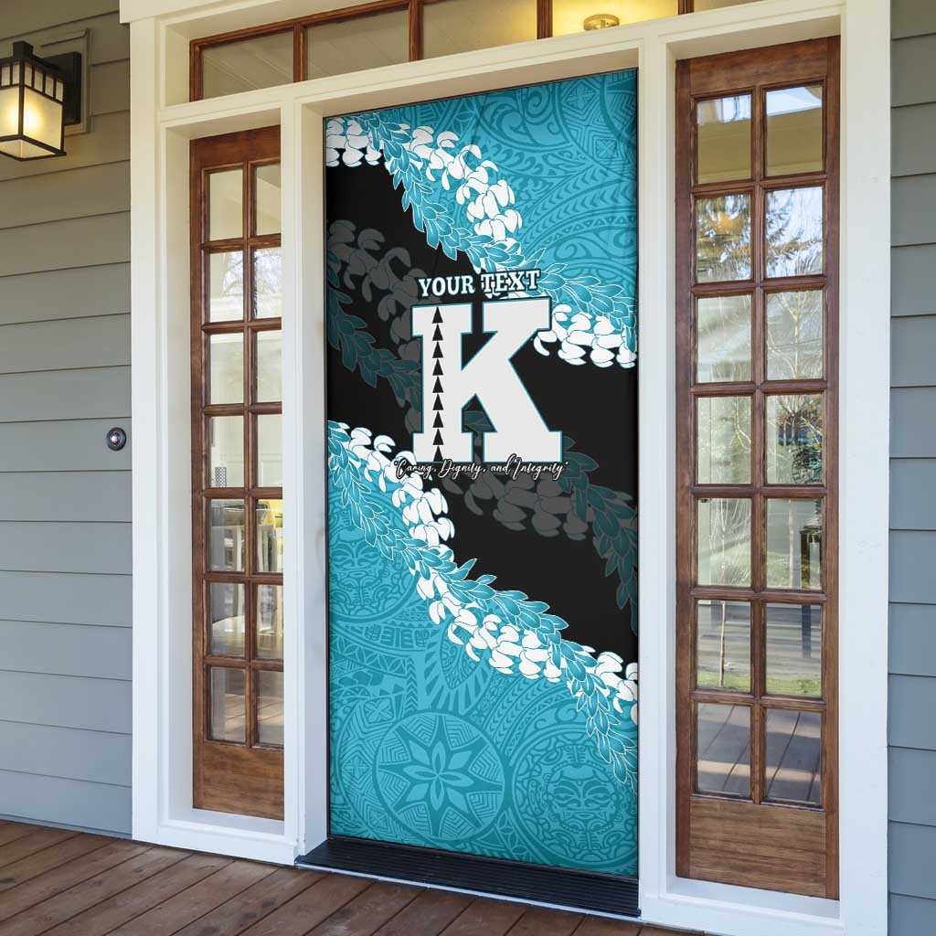 Personalized Kapolei Hawaii High School Door Cover Puakenikeni Lei Hawaiian Pattern - Polynesian Pride