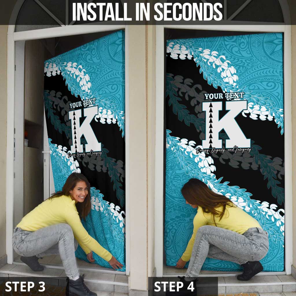 Personalized Kapolei Hawaii High School Door Cover Puakenikeni Lei Hawaiian Pattern - Polynesian Pride