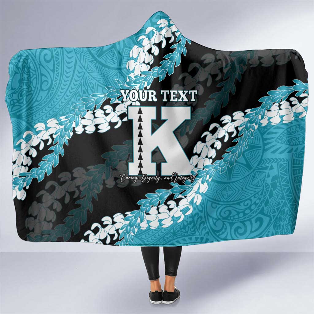 Personalized Kapolei Hawaii High School Hooded Blanket Puakenikeni Lei Hawaiian Pattern - Polynesian Pride