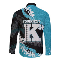 Personalized Kapolei Hawaii High School Long Sleeve Button Shirt Puakenikeni Lei Hawaiian Pattern - Polynesian Pride