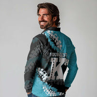 Personalized Kapolei Hawaii High School Long Sleeve Polo Shirt Puakenikeni Lei Hawaiian Pattern - Polynesian Pride