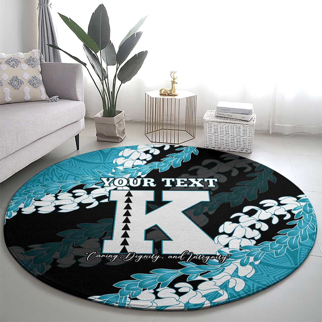 Personalized Kapolei Hawaii High School Round Carpet Puakenikeni Lei Hawaiian Pattern - Polynesian Pride