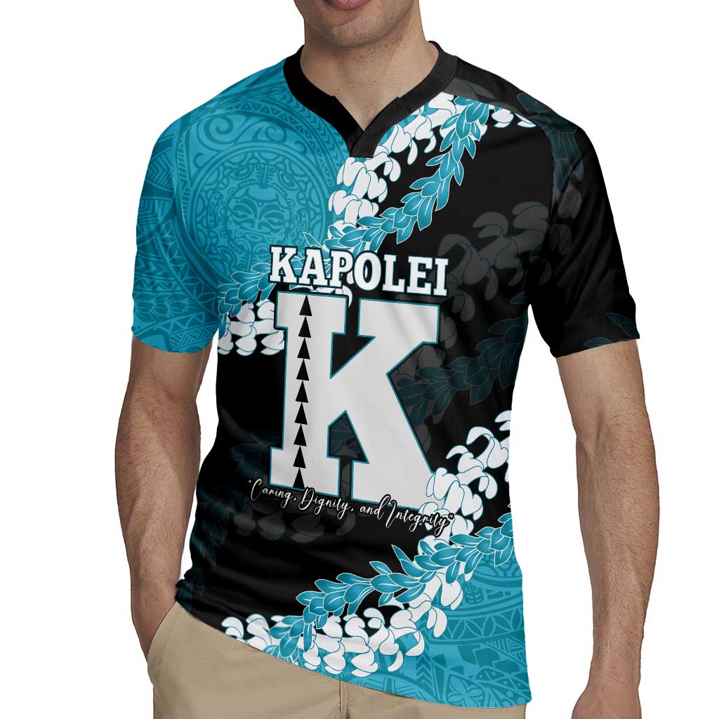 Personalized Kapolei Hawaii High School Rugby Jersey Puakenikeni Lei Hawaiian Pattern - Polynesian Pride
