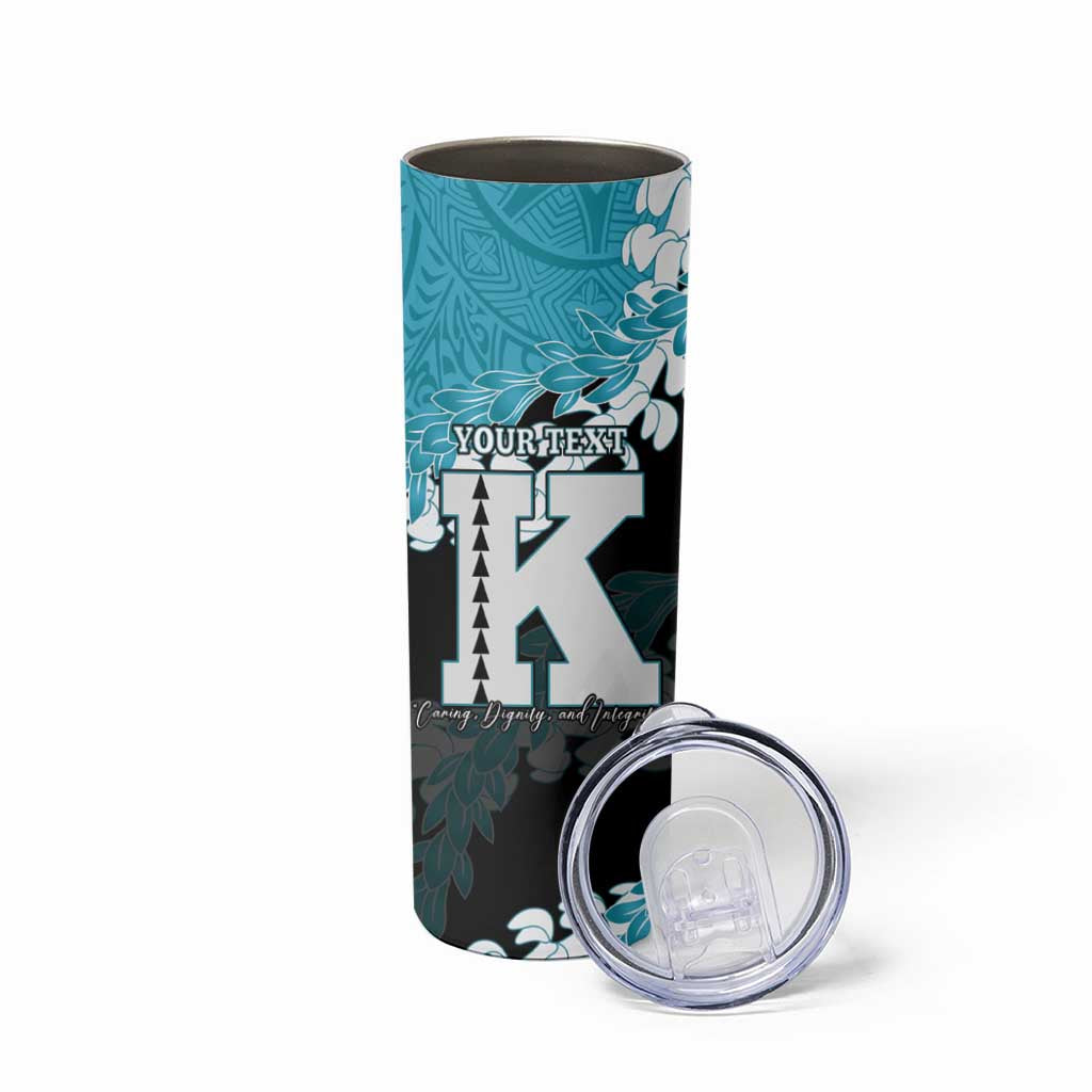 Personalized Kapolei Hawaii High School Skinny Tumbler Puakenikeni Lei Hawaiian Pattern - Polynesian Pride