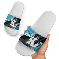 Personalized Kapolei Hawaii High School Slide Sandals Puakenikeni Lei Hawaiian Pattern - Polynesian Pride