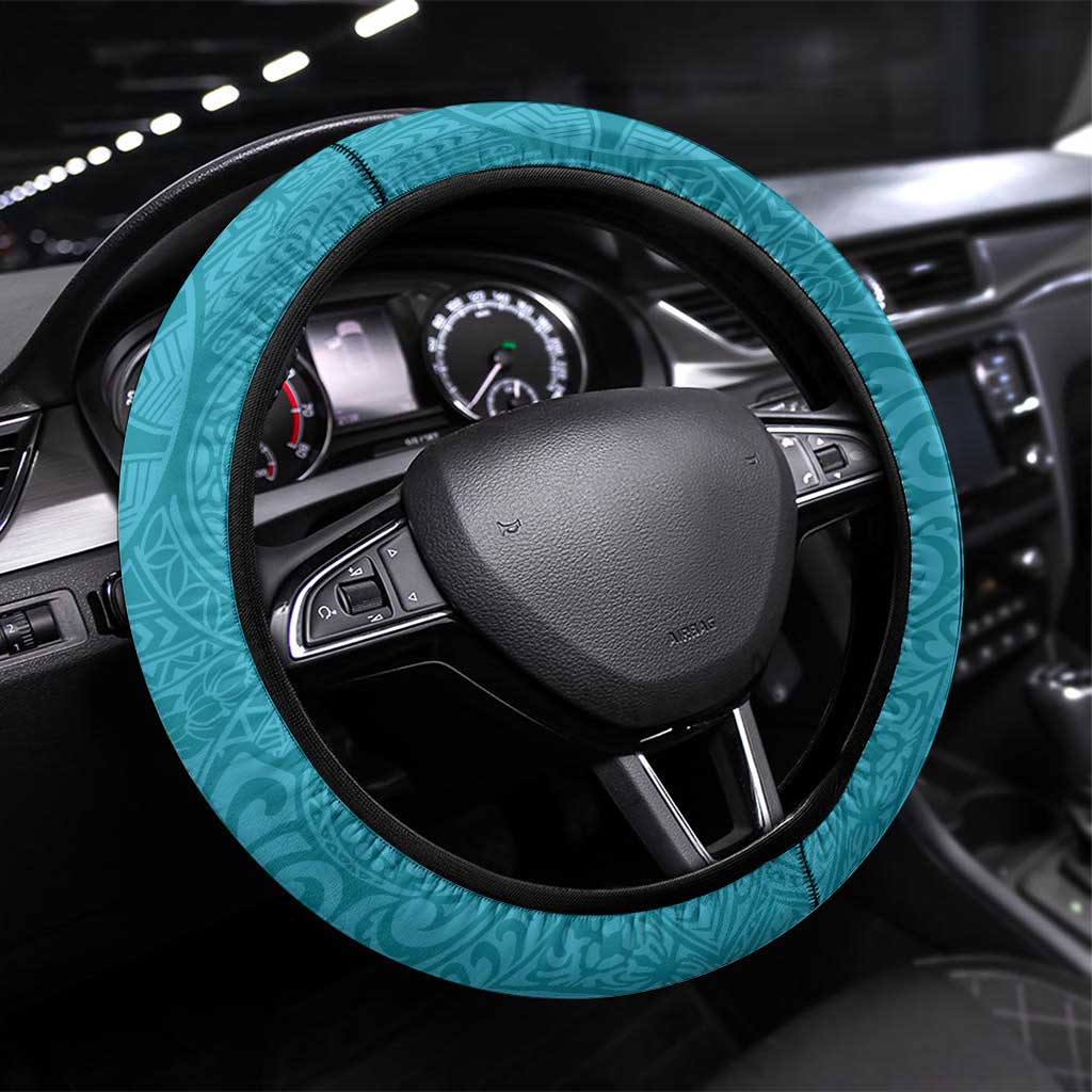 Kapolei Hawaii High School Steering Wheel Cover Puakenikeni Lei Hawaiian Pattern - Polynesian Pride